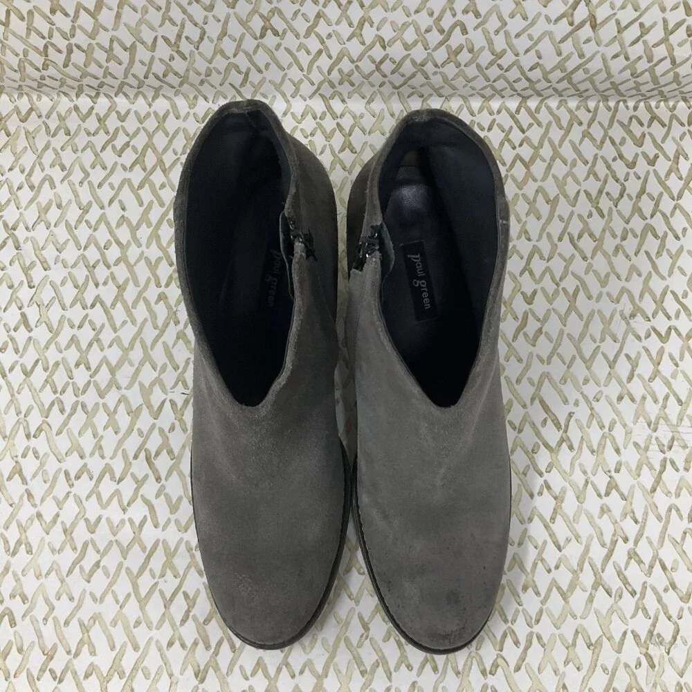 PAUL GREEN Gray Suede DELGADO Ankle Booties Leather Boots Size UK‎ 5 US 7.5
